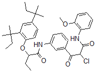 CAS#: 63059-44-9， 3-[[2-[2,4-Bis(1,1-Dimethylpropyl)Phenoxy]-1-Oxobutyl]Amino]-alpha-Chloro-N-(2-Methoxyphenyl)-beta-Oxobenzenepropanamide
