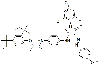 CAS#: 63059-51-8， 2-[2,4-Bis(1,1-Dimethylpropyl)Phenoxy]-N-[4-[[[4,5-Dihydro-4-[(4-Methoxyphenyl)Azo]-5-Oxo-1-(2,4,6-Trichlorophenyl)-1H-Pyrazol]-3-Yl]Amino]Phenyl]Butanamide