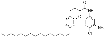 CAS 登录号：63133-98-2， N-(3-氨基-4-氯苯基)-2-(3-十五烷基苯氧基)-丁酰胺