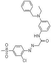 CAS#: 63133-99-3， 2-[[2-Chloro-4-(Methylsulfonyl)Phenyl]Azo]-N-[3-[Ethylbenzylamino]Phenyl]-Acetamide