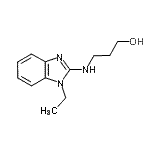 structure of CAS# 631843-69-1, 3-[(1-Ethyl-1H-benzimidazol-2-yl)amino]-1-propanol;3-((1-ethyl-1H-benzo[d]imidazol-2-yl)amino)propan-1-ol;3-(1-Ethyl-1H-benzoimidazol-2-ylamino)-propan-1-ol;3-[(1-ethyl-1H-1,3-benzodiazol-2-yl)amino]propan-1-ol