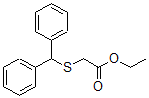 structure of CAS# 63547-23-9, 2-[(Diphenylmethyl)Thio]-Acetic Acid Ethyl Ester;ACETIC ACID, [(DIPHENYLMETHYL)THIO]-, ETHYL ESTER;(Diphenylmethyl)Thio Acetic Acid Ethyl Ester;Ethyl 2-[(Diphenylmethyl)Sulfanyl]Acetate