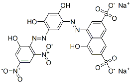 CAS 登录号：63589-12-8， 4-[[2,4-二羟基-5-[(2-羟基-4,6-二硝基苯基)偶氮]苯基]偶氮]-5-羟基-2,7-萘二磺酸二钠盐