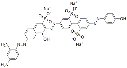 CAS#: 6360-43-6， Trisodium 4-[[7-[(2,4-Diaminophenyl)Azo]-1-Hydroxy-3-Sulphonato-2-Naphthyl]Azo]-4'-[(4-Hydroxyphenyl)Azo][1,1'-Biphenyl]-2,2'-Disulphonate