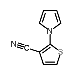 structure of CAS# 63647-03-0, 2-(1H-Pyrrol-1-Yl)-3-Thiophenecarbonitrile;2-(1H-pyrrol-1-yl)-3-thiophenecarbonitrile;2-(1H-Pyrrol-1-yl)thiophene-3-carbonitrile;2-pyrrolylthiophene-3-carbonitrile