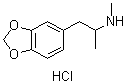 structure of CAS# 64057-70-1, 1-(1,3-Benzodioxol-5-yl)-N-methylpropan-2-amine hydrochloride;1-(1,3-Benzodioxol-5-Yl)-N-Methyl-Propan-2-Amine Hydrochloride;[2-(1,3-Benzodioxol-5-Yl)-1-Methyl-Ethyl]-Methyl-Amine Hydrochloride;1,3-Benzodioxole-5-Ethanamine, N,.Alpha.-Dimethyl-, Hydrochloride