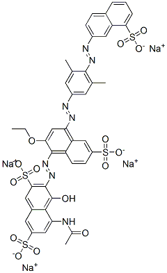 CAS 登录号：6428-18-8， 5-(乙酰氨基)-3-[[4-[[3,5-二甲基-4-[(8-磺酸基-2-萘基)偶氮]苯基]偶氮]-2-乙氧基-6-磺酸基-1-萘基]偶氮]-4-羟基萘-2,7-二磺酸四钠