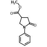 structure of CAS# 64320-92-9, Methyl 5-oxo-1-phenyl-3-pyrrolidinecarboxylate;methyl 5-oxo-1-phenyl-3-pyrrolidinecarboxylate;methyl 5-oxo-1-phenylpyrrolidine-3-carboxylate;Methyl5-Oxo-1-phenylpyrrolidine-3-carboxylate
