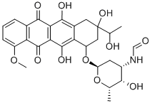 CAS#: 64479-55-6， 7,8,9,10-Tetrahydro-6,8,11-Trihydroxy-8-(1-Hydroxyethyl)-1-Methoxy-10-((2,3,6-Trideoxy-3-(Formylamino)-alpha-L-Lyxo-Hexopyranosyl)Oxy)-5,12-Naphthacenedione