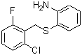 结构式 CAS# 646989-63-1, 2-[(2-氯-6-氟苄基)硫基]苯胺