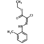 structure of CAS# 64989-46-4, Ethyl (2E)-chloro[(2-methylphenyl)hydrazono]acetate;acetate;ethyl (2E<wbr>)-2-chlor<wbr>o-3-[(2-m<wbr>ethylphen<wbr>yl)amino]<wbr>-3-azapro<wbr>p-2-enoate;ethyl (2E)-chloro[(2-methylphenyl)hydrazono]ethanoate