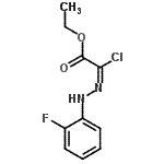 structure of CAS# 64989-74-8, Ethyl (2E)-chloro[(2-fluorophenyl)hydrazono]acetate;acetate;ethyl (2E<wbr>)-2-chlor<wbr>o-3-[(2-f<wbr>luorophen<wbr>yl)amino]<wbr>-3-azapro<wbr>p-2-enoate;Ethyl 2-chloro-2-[2-(2-fluorophenyl)hydrazono]-