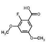 structure of CAS# 651734-59-7, 2-fluoro-3,5-dimethoxy-benzoic acid;2-fluoro-3,5-dimethoxybenzoic acid;BENZOIC ACID, 2-FLUORO-3,5-DIMETHOXY-