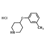 structure of CAS# 65367-96-6, 4-(3-Methylphenoxy)piperidine hydrochloride (1:1);4-(3-methylphenoxy)piperidine hydrochloride;4-(3-methylphenoxy)piperidine, chloride;4-(3-Methylphenoxy)piperidinehydrochloride