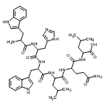 structure of CAS# 65418-88-4, Tryptophylhistidyltryptophylleucylglutaminylleucine;TRP-HIS-TRP-LEU-GLN-LEU;α1-Mating factor fragment- 1-6;T2903_SIGMA