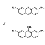 structure of CAS# 65589-70-0, 3,6-Diamino-10-methylacridinium chloride 3,6-acridinediamine (1:1:1);3,6-diami<wbr>no-10-met<wbr>hylacridi<wbr>n-10-ium <wbr>acridine-<wbr>3,6-diami<wbr>ne chlori<wbr>de;3,6-Diami<wbr>no-10-met<wbr>hylacridi<wbr>nium chlo<wbr>ride mixt<wbr>. with 3,<wbr>6-diamino<wbr>acridine;3,6-Diami<wbr>no-10-met<wbr>hylacridi<wbr>nium chlo<wbr>ride mixt<wbr>ure with <wbr>3,6-acrid<wbr>inediamine