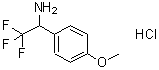 structure of CAS# 65686-77-3, 4-Methoxy-alpha-(Trifluoromethyl)-Benzenemethanamine Hydrochloride(1:1);Benzenemethanamine, 4-Methoxy-A-(Trifluoromethyl)-, Hydrochloride;2,2,2-Trifluoro-1-(4-Methoxyphenyl)Ethan-1-Amine Hydrochloride;2,2,2-TRIFLUORO-1-(4-METHOXY-PHENYL)-ETHYLAMINE HYDROCHLORIDE