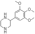 structure of CAS# 65709-47-9, 2-(3,4,5-Trimethoxyphenyl)piperazine;2-(3,4,5-Trimethoxy-phenyl)-piperazine;MFCD06245549