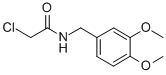 structure of CAS# 65836-72-8, 2-Chloro-N-(3,4-Dimethoxybenzyl)Acetamide;2-Chloro-N-(3,4-Dimethoxybenzyl)Acetamide;2-Chloro-N-[(3,4-Dimethoxyphenyl)Methyl]Ethanamide;2-Chloro-N-((3,4-Dimethoxyphenyl)Methyl)Acetamide