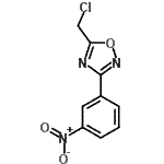 structure of CAS# 6595-78-4, 5-(Chloromethyl)-3-(3-Nitrophenyl)-1,2,4-Oxadiazole;[1,2,4]oxadiazole;5-Chloromethyl-3-(3-nitro-phenyl)-;5-Chloromethyl-3-(3-nitro-phenyl)-[1,2,4]oxadiazole