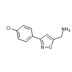 structure of CAS# 66046-42-2, 1-[3-(4-Chlorophenyl)-1,2-oxazol-5-yl]methanamine;[3-(4-Chlorophenyl)-5-isoxazolyl]methanamine;[3-(4-chlorophenyl)isoxazol-5-yl]methylamine;{[3-(4-chlorophenyl)isoxazol-5-yl]methyl}amine