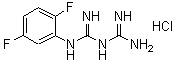 structure of CAS# 66088-53-7, 1-(2,5-Difluorophenyl)biguanide hydrochloride;1-(2,5-Difluorophenyl)biguanide hydrochloride;1-[3,5-Di-(trifluoromethyl)phenyl]biguanide hydrochloride;566497_ALDRICH