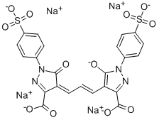 CAS 登录号：66096-14-8， 4-(3-(3-羧基-5-羟基-1-(4-磺基苯基)-1H-吡唑-4-基)烯丙基亚基)-4,5-二氢-5-氧代-1-(4-磺基苯基)-1H-吡唑-3-羧酸二钾盐