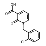 structure of CAS# 66158-19-8, 1-(2-Chlorobenzyl)-2-oxo-1,2-dihydro-3-pyridinecarboxylic acid;1-(2-Chlo<wbr>robenzyl)<wbr>-2-oxo-1,<wbr>2-dihydro<wbr>-3-pyridi<wbr>necarboxy<wbr>lic acid;1-(2-CHLO<wbr>ROBENZYL)<wbr>-2-OXO-1,<wbr>2-DIHYDRO<wbr>-3-PYRIDI<wbr>NECARBOXY<wbr>LICACID;1-(2-chlo<wbr>robenzyl)<wbr>-2-oxo-1,<wbr>2-dihydro<wbr>pyridine-<wbr>3-carboxy<wbr>lic acid