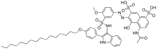 CAS#: 66282-04-0， 4-(Acetylamino)-6-[[3-[[[2-[4-(Hexadecyloxy)Phenyl]-1H-Indol-3-Yl]Amino]Sulphonyl]-4-Methoxyphenyl]Azo]-5-Hydroxynaphthalene-1,7-Disulphonic Acid