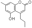 结构式 CAS# 66346-53-0, 5-羟基-7-甲基-4-丙基-2H-苯并吡喃-2-酮