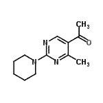 structure of CAS# 66373-33-9, 1-[4-Methyl-2-(1-piperidinyl)-5-pyrimidinyl]ethanone;1-(4-methyl-2-piperidin-1-ylpyrimidin-5-yl)ethanone;1-[4-methyl-2-(1-piperidinyl)-5-pyrimidinyl]ethanone;1-[4-methyl-2-(piperidin-1-yl)pyrimidin-5-yl]ethanone