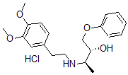 CAS 登录号：66522-80-3， (2R,3R)-3-[2-(3,4-二甲氧基苯基)乙基氨基]-1-苯氧基丁烷-2-醇盐酸盐