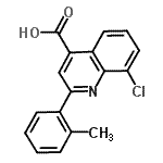 structure of CAS# 667437-81-2, 8-Chloro-2-(2-methylphenyl)-4-quinolinecarboxylic acid;8-Chloro-2-(2-methylphenyl)quinoline-4-carboxylic acid;8-CHLORO-2-(2-METHYLPHENYL)QUINOLINE-4-CARBOXYLICACID;MFCD03422097