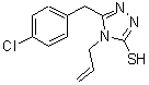 structure of CAS# 667437-95-8, 4-Allyl-5-(4-chlorobenzyl)-4H-1,2,4-triazole-3-thiol;5-(4-chlo<wbr>robenzyl)<wbr>-4-(prop-<wbr>2-en-1-yl<wbr>)-4H-1,2,<wbr>4-triazol<wbr>e-3-thiol;5-[(4-chl<wbr>orophenyl<wbr>)methyl]-<wbr>4-prop-2-<wbr>enyl-1,2,<wbr>4-triazol<wbr>e-3-thiol;MFCD03900747