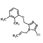 structure of CAS# 669705-39-9, 4-Allyl-5-[(2,3-dimethylphenoxy)methyl]-4H-1,2,4-triazole-3-thiol;4-Allyl-5<wbr>-(2,3-dim<wbr>ethyl-phe<wbr>noxymethy<wbr>l)-4H-[1,<wbr>2,4]triaz<wbr>ole-3-thi<wbr>ol;5-[(2,3-d<wbr>imethylph<wbr>enoxy)met<wbr>hyl]-4-(p<wbr>rop-2-en-<wbr>1-yl)-4H-<wbr>1,2,4-tri<wbr>azole-3-t<wbr>hiol;5-[(2,3-d<wbr>imethylph<wbr>enoxy)met<wbr>hyl]-4-pr<wbr>op-2-enyl<wbr>-1,2,4-tr<wbr>iazole-3-<wbr>thiol