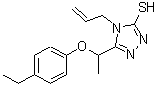 结构式 CAS# 669708-94-5, 4-烯丙基-5-[1-(4-乙基苯氧基)乙基]-4H-1,2,4-三唑-3-硫醇