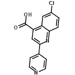 structure of CAS# 669708-95-6, 6-Chloro-2-(4-pyridinyl)-4-quinolinecarboxylic acid;6-chloro-2-(4-pyridyl)quinoline-4-carboxylic acid;6-chloro-2-(pyridin-4-yl)quinoline-4-carboxylic acid;6-Chloro-2-pyridin-4-ylquinoline-4-carboxylic acid