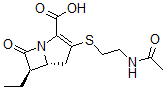 CAS 登录号：67007-79-8， (5R,6R)-3-(2-乙酰氨基基乙基硫基)-6-乙基-7-氧代-1-氮杂双环[3.2.0]庚-2-烯-2-羧酸