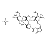 CAS#: 670269-33-7， 6-(2-Carboxy-5-{[(2,5-dioxo-1-pyrrolidinyl)oxy]carbonyl}phenyl)-1,11-diethyl-2,2,4,8,10,10-hexamethyl-10,11-dihydro-2H-pyrido[3',2':6,7]chromeno[3,2-g]quinolin-1-ium perchlorate