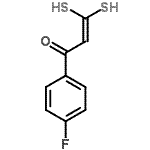 structure of CAS# 67259-61-4, 1-(4-Fluorophenyl)-3,3-disulfanyl-2-propen-1-one;1-(4-Fluorobenzoyl)ethylene-2,2-dithiol;1-(4-Fluorobenzoyl)ethylene-2,2-dithiol 97%;1-(4-fluorophenyl)-3,3-disulfanylprop-2-en-1-one