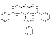structure of CAS# 6748-91-0, Methyl 4,6-O-(Phenylmethylene)-alpha-D-Glucopyranoside Dibenzoate;Benzoic Acid [6-Methoxy-7-(Oxo-Phenylmethoxy)-2-Phenyl-4,4A,6,7,8,8A-Hexahydropyrano[5,6-D][1,3]Dioxin-8-Yl] Ester;Benzoic Acid [7-(Benzoyloxy)-6-Methoxy-2-Phenyl-4,4A,6,7,8,8A-Hexahydropyrano[3,2-D][1,3]Dioxin-8-Yl] Ester;(6-Methoxy-2-Phenyl-7-Phenylcarbonyloxy-4,4A,6,7,8,8A-Hexahydropyrano[5,6-D][1,3]Dioxin-8-Yl) Benzoate