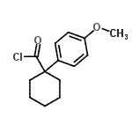结构式 CAS# 676348-47-3, 1-(4-甲氧基苯基)环己烷羰基氯化物