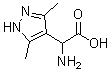 结构式 CAS# 67809-62-5, 氨基(3,5-二甲基-1H-吡唑-4-基)乙酸