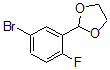structure of CAS# 679840-30-3, 1-Bromo-3-(1,3-Dioxolan-2-Yl)-4-Fluorobenzene;1-BROMO-3-(1,3-DIOXOLAN-2-YL)-4-FLUOROBENZENE;2-(5-Bromo-2-Fluorophenyl)-1,3-Dioxolane