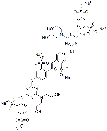 CAS#: 68072-53-7， Hexasodium 4,4'-[Vinylenebis[(3-Sulphonato-4,1-Phenylene)Imino[6-[Bis(2-Hydroxyethyl)Amino]-1,3,5-Triazine-4,2-Diyl]Imino]]Bis(Benzene-1,3-Disulphonate)