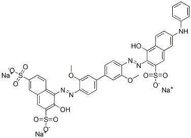 CAS#: 68084-25-3， 3-Hydroxy-4-[[4'-[[1-Hydroxy-6-(Phenylamino)-3-Sulfo-2-Naphthalenyl]Azo]-3,3'-Dimethoxy[1,1'-Biphenyl]-4-Yl]Azo]-2,7-Naphthalenedisulfonic Acid Trisodium Salt