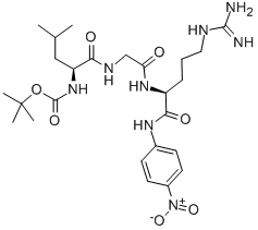 结构式 CAS# 68223-96-1, N-T-叔丁氧羰基-亮氨酰-甘氨酰-精氨酰对硝基苯胺