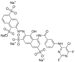 CAS#: 68238-92-6， Tetrasodium 2-[[8-[[3-[(5-Chloro-2,6-Difluoro-4-Pyrimidinyl)Amino]Benzoyl]Amino]-1-Hydroxy-3,6-Disulphonato-2-Naphthyl]Azo]Naphthalene-1,5-Disulphonate