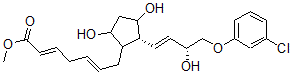 CAS 登录号：68399-12-2， (2E,5E)-7-[(1R)-2beta-[(E,R)-4-(3-氯苯氧基)-3-羟基-1-丁烯基]-3alpha,5alpha-二羟基环戊烷-1alpha-基]-2,5-庚二烯酸甲酯