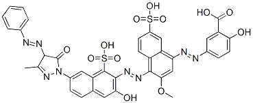 CAS#: 68400-30-6， 5-[[4-[[7-[4,5-Dihydro-3-Methyl-5-Oxo-4-(Phenylazo)-1H-Pyrazol-1-Yl]-3-Hydroxy-1-Sulpho-2-Naphthyl]Azo]-3-Methoxy-7-Sulpho-1-Naphthyl]Azo]Salicylic Acid